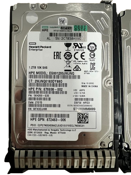 HPE 1.2TB 10K 12G 2.5